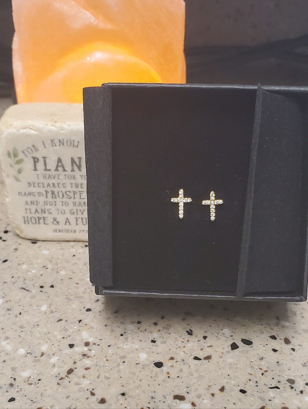 Gold Cross Stud Earrings - Classic Religious Jewelry